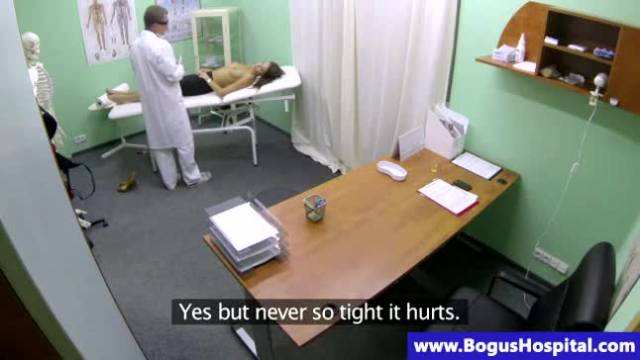 Medical patient topless for her doctor