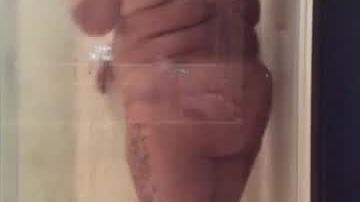 Mature bbw with tan line in shower